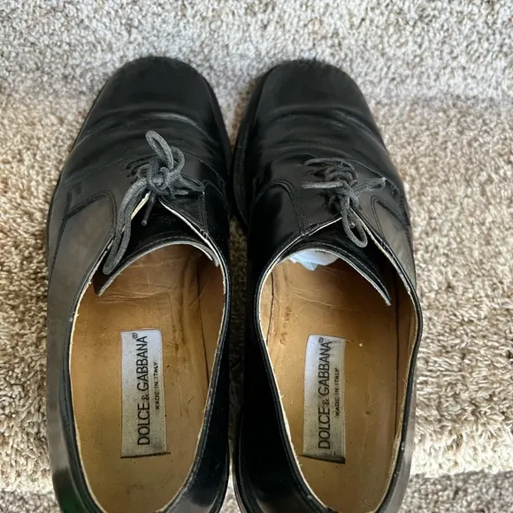 Dolce &amp; Gabbana Black Leather Oxford Shoes