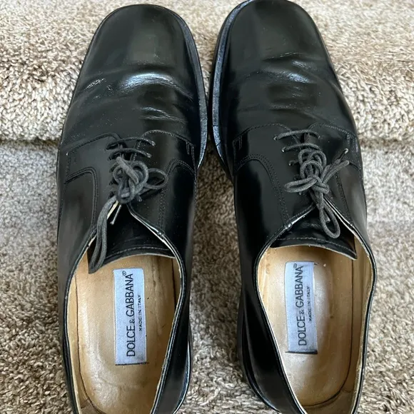 Dolce &amp; Gabbana Black Leather Oxford Shoes