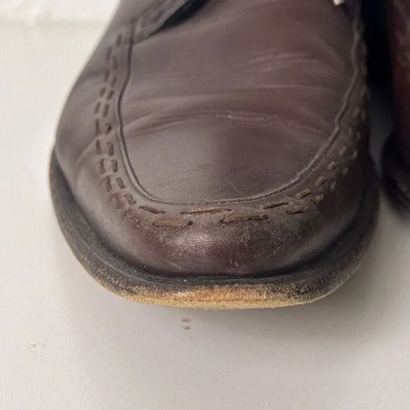 DOLCE &amp; GABBANA Dress Shoes Mens 9.5 Oxford Brown Leather Pointed Toe‎ Italy