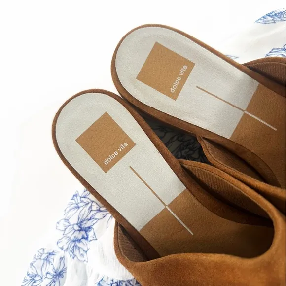 Dolce Vita Brown Suede Wooden 70s Boho Clog Mule Sandals Womens 9