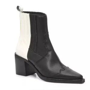 Dolce Vita Jaklin Boots 7.5M Black White Western Block Heel Booties boho
