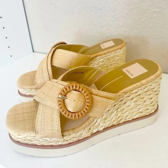 Dolce Vita Lisbet Light Natural Raffia 9.5 New.