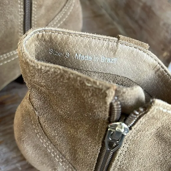 🤎Dolce Vita Silma Western Ankle Boot Bootie Size 8 Taupe Suede Leather Boho