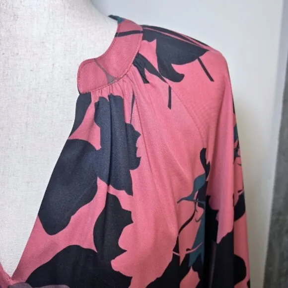 DONNA MORGAN DM Collection Amelia Faded Rose Tiered Flounce Dress Size 6