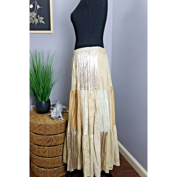 Double D Ranch Patchwork Pleated Maxi A Line size M