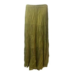 Double D Ranch Wear Maxi Skirt S Pleated Western Rodeo Cowgirl Chartreuse Green