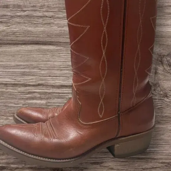 Double H Vintage Leather Pointed Boots 9 1/2 B