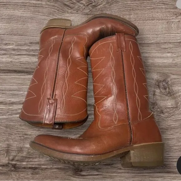Double H Vintage Leather Pointed Boots 9 1/2 B