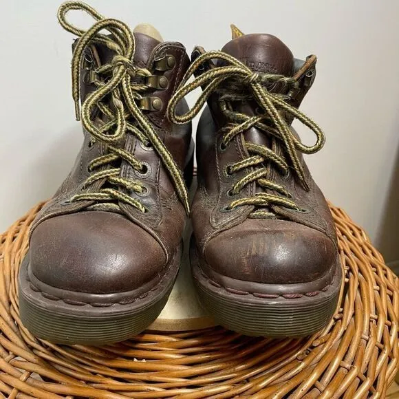 Dr Doc Martens Vintage 8287 Brown Leather Vintage Chunky 6 8 England Boots Ankle