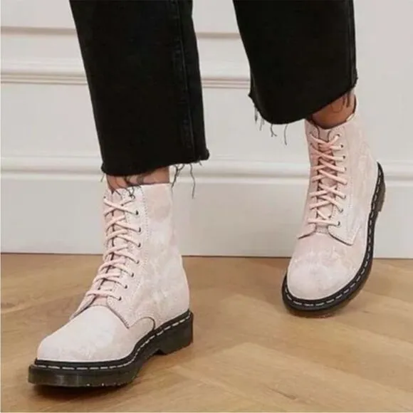 Dr Martens 1460 Pascal Pink Tie Dye Printed Suede Boots Contemporary Boho