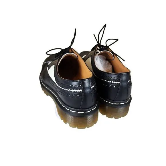 Dr. Martens, 3989 Brogue BEX 3-Eye Leather Wingtip Shoe for Men and Women, Black