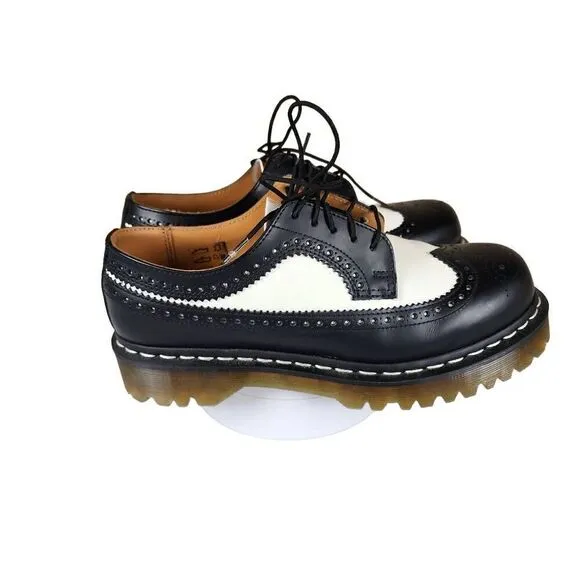 Dr. Martens, 3989 Brogue BEX 3-Eye Leather Wingtip Shoe for Men and Women, Black