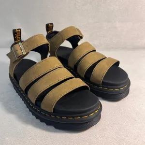 Dr Martens Blaire Women's Leather Straps Sandals Platform Boho Olive Size 9