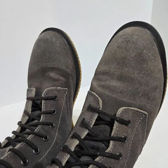 DR. MARTENS Boots Carli  UK 4.5/37 US womens 6.5 Gray Nubuck Leather Grunge boho