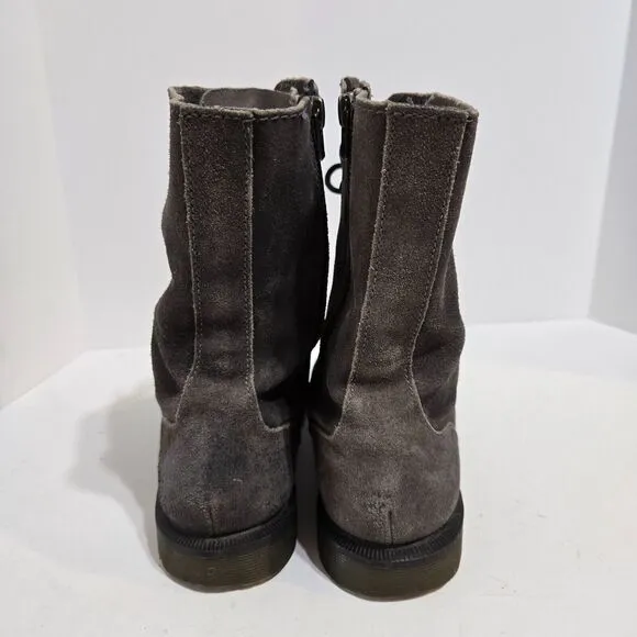 DR. MARTENS Boots Carli  UK 4.5/37 US womens 6.5 Gray Nubuck Leather Grunge boho
