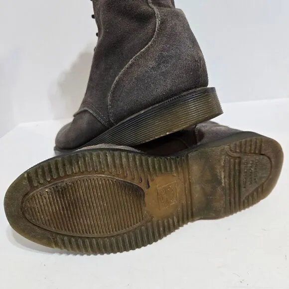 DR. MARTENS Boots Carli  UK 4.5/37 US womens 6.5 Gray Nubuck Leather Grunge boho