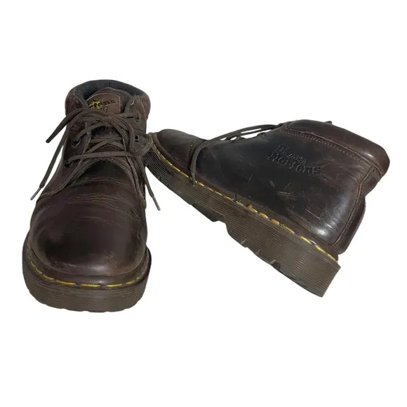 DR MARTENS Brown Leather Chukka Boots 8097 Made In England Mens Size 7 VINTAGE
