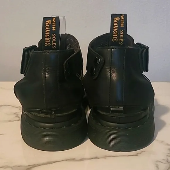 Dr. Martens Clarissa Ii Black leather Strappy Platform Sandals Wmn's gothcore