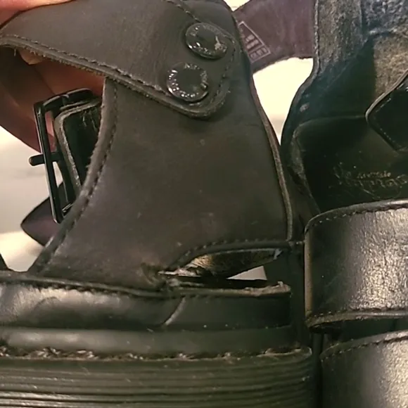Dr. Martens Clarissa Ii Black leather Strappy Platform Sandals Wmn's gothcore