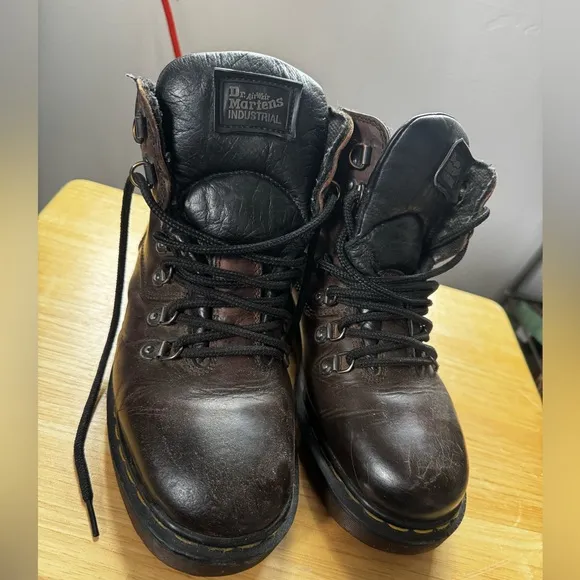 Dr. Martens Industrial Y2K Black Leather Men's Boots Size 8 Made in England