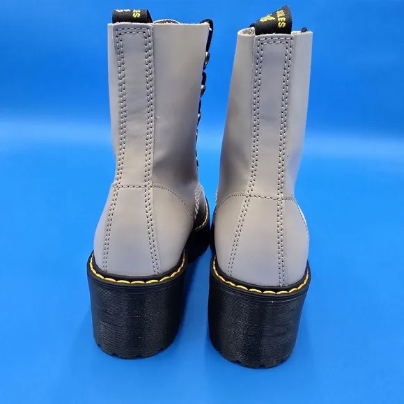 Dr. Martens Leona Women Size 6 Vintage-Look Taupe/Pink Leather Lace-Up Boots NEW