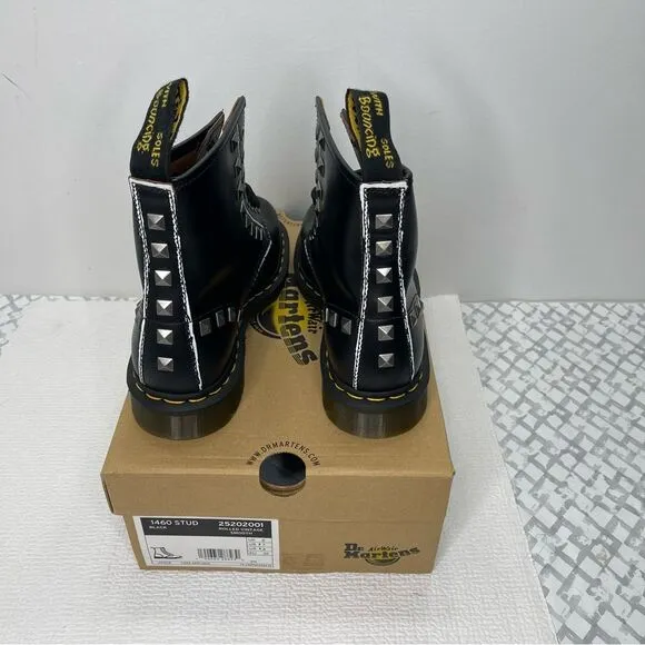 Dr MARTENS Men's 1460 Stud Rolled Vintage Black Boot Size 7 EU 39