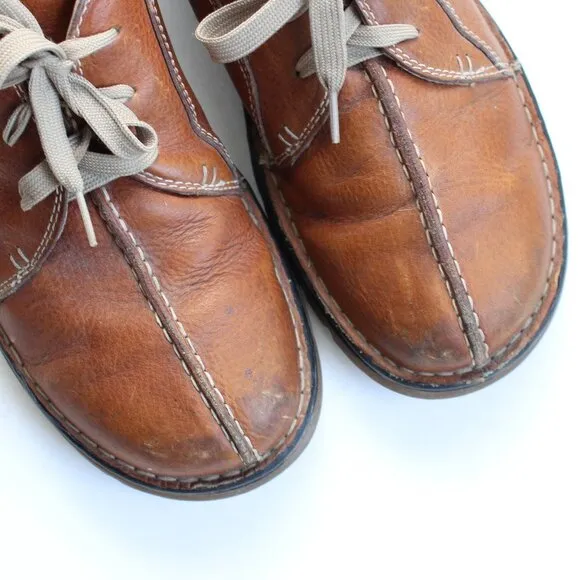 Dr. Martens Men's Split Toe Chunky Cognac Brown Leather Oxford Shoes 11232 Sz12