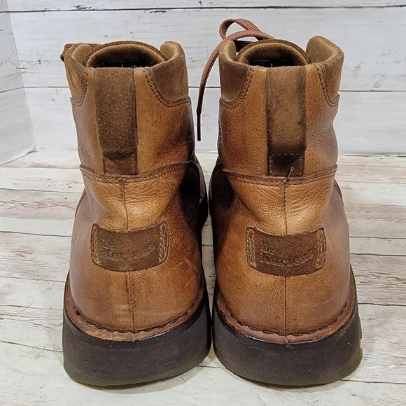 Dr. Martens Men's vintage tan leather lace-up boots