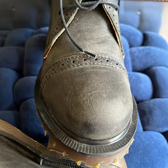 Dr Martens MIE Vintage Granny Brogue Lace-up Leather Ankle Boots UK 4 🏴󠁧󠁢󠁥󠁮󠁧󠁿