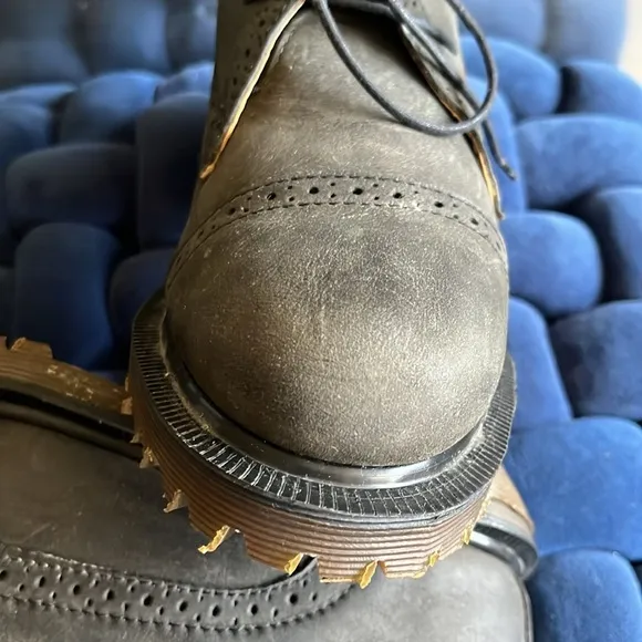 Dr Martens MIE Vintage Granny Brogue Lace-up Leather Ankle Boots UK 4 🏴󠁧󠁢󠁥󠁮󠁧󠁿