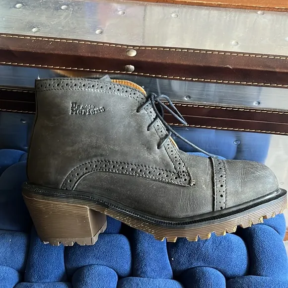 Dr Martens MIE Vintage Granny Brogue Lace-up Leather Ankle Boots UK 4 🏴󠁧󠁢󠁥󠁮󠁧󠁿