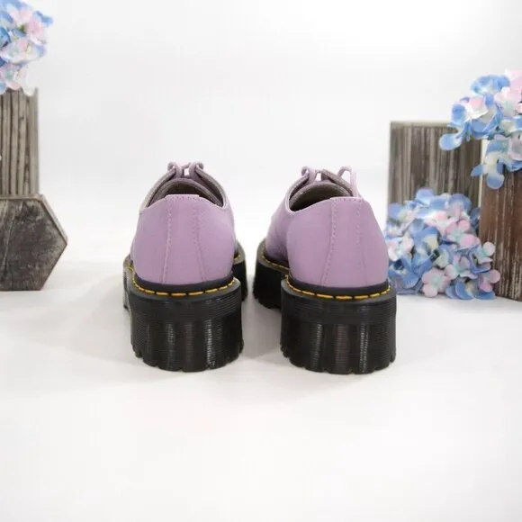 Dr. Martens Quad II Lilac Leather Lace Up Loafer Oxford Shoes 9 NIB