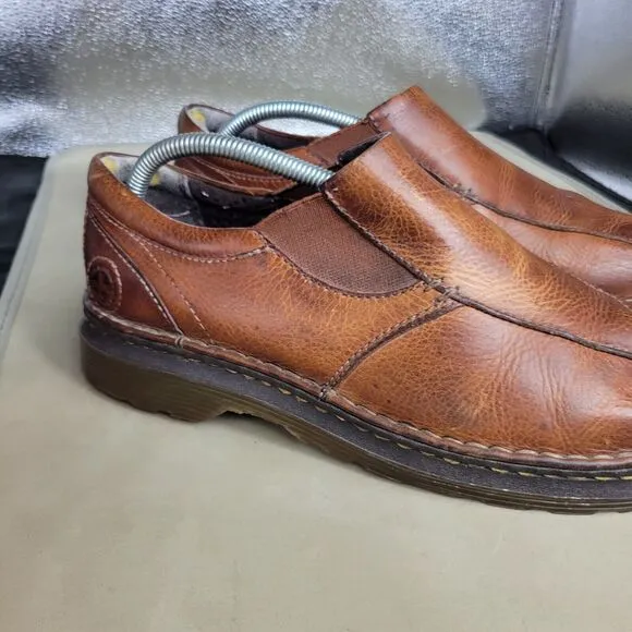 Dr Martens Shoes Mens Size 10 Brown Cognac Slip On Loafers Leather Boots Vintage