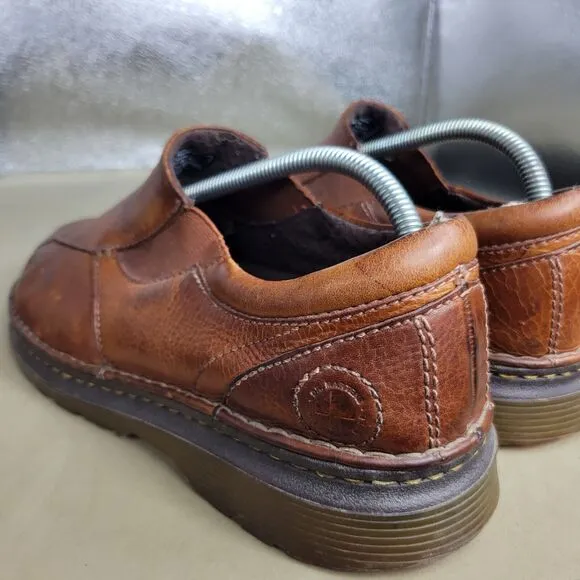 Dr Martens Shoes Mens Size 10 Brown Cognac Slip On Loafers Leather Boots Vintage