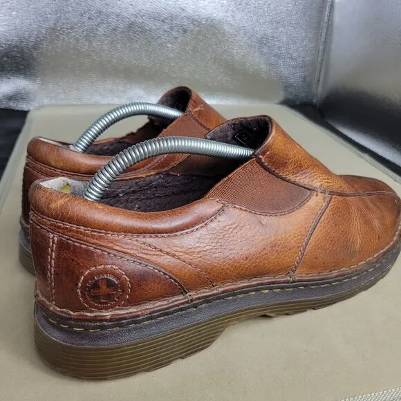 Dr Martens Shoes Mens Size 10 Brown Cognac Slip On Loafers Leather Boots Vintage