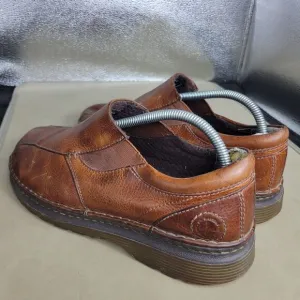 Dr Martens Shoes Mens Size 10 Brown Cognac Slip On Loafers Leather Boots Vintage