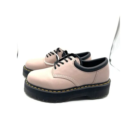 Dr. Martens Unisex 8053 Quad Oxford Smooth Leather Taupe and Taupe Size 11/12