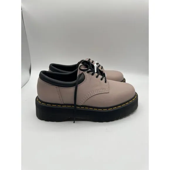 Dr. Martens Unisex 8053 Quad Oxford Smooth Leather Taupe and Taupe Size 11/12