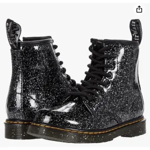 Dr. Martens Unisex-Child 1460 Black Glitter Lace Up Fashion Boot