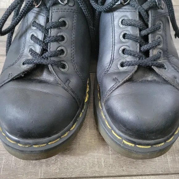Dr. Martens Vintage 8312 Chunky Black Leather Oxford Shoes Mens 10 Womens 11