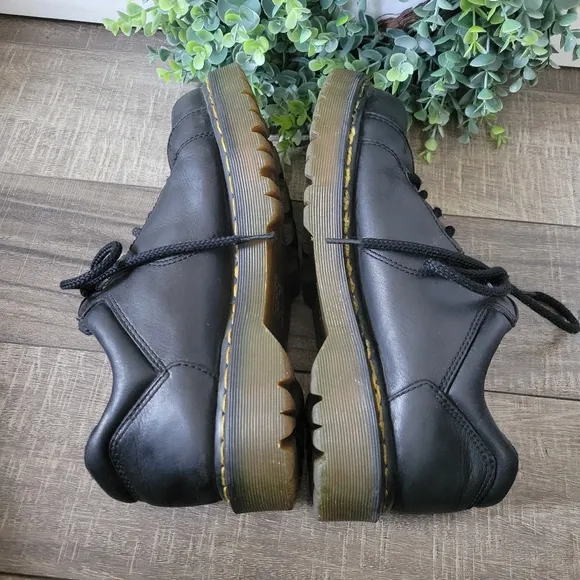 Dr. Martens Vintage 8312 Chunky Black Leather Oxford Shoes Mens 10 Womens 11