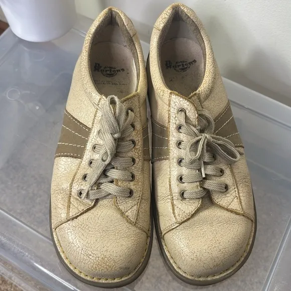 Dr. Martens Vintage Airwair‎ Chunky Leather Oxford Bowling Shoes Crackle Leather