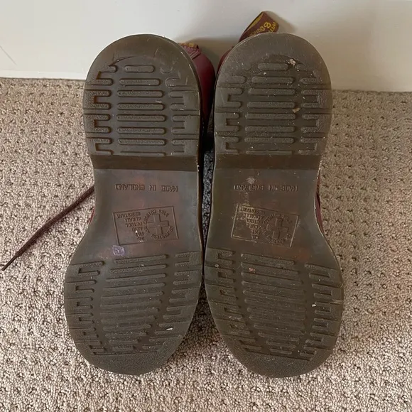Dr Martens Vintage Made In England 10 Eye 1460 Oxblood Boots UK 6 / US 8