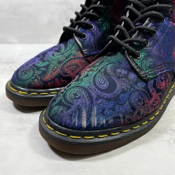 Dr Martens Vintage Made In England Paisley Boots - Women's Size UK 5 / US 7