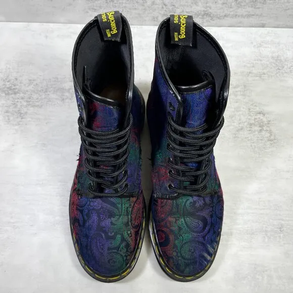 Dr Martens Vintage Made In England Paisley Boots - Women's Size UK 5 / US 7