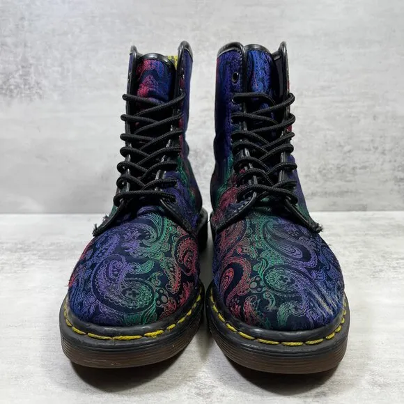 Dr Martens Vintage Made In England Paisley Boots - Women's Size UK 5 / US 7