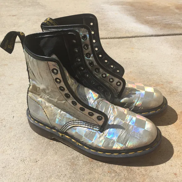 Dr. Martens Vintage Silver Holographic boots