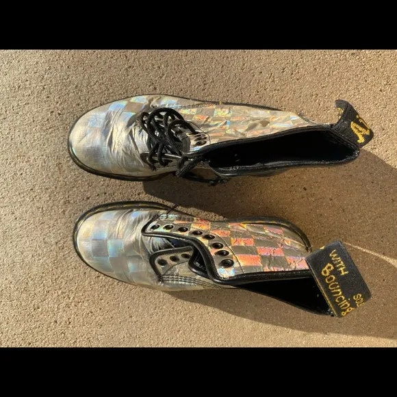 Dr. Martens Vintage Silver Holographic boots