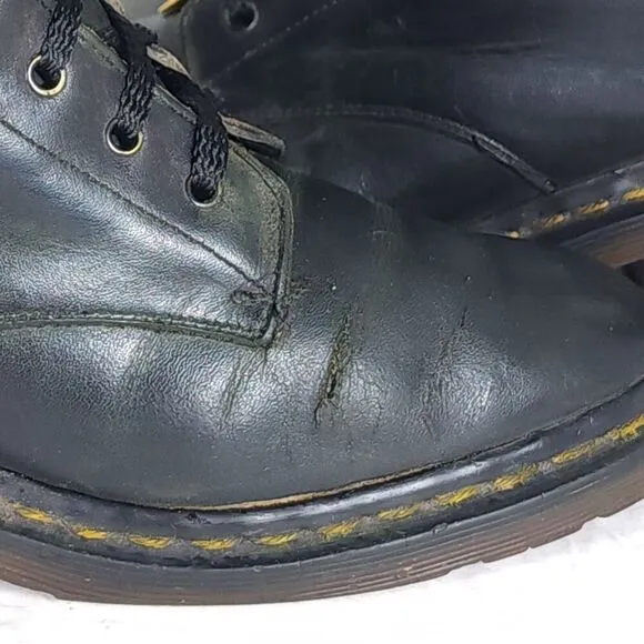 Dr. Martens Women's VTG Clemency US7,5? Smooth Black Leather LaceUp Heels Boots