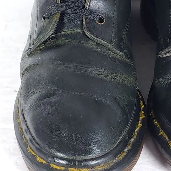 Dr. Martens Women's VTG Clemency US7,5? Smooth Black Leather LaceUp Heels Boots